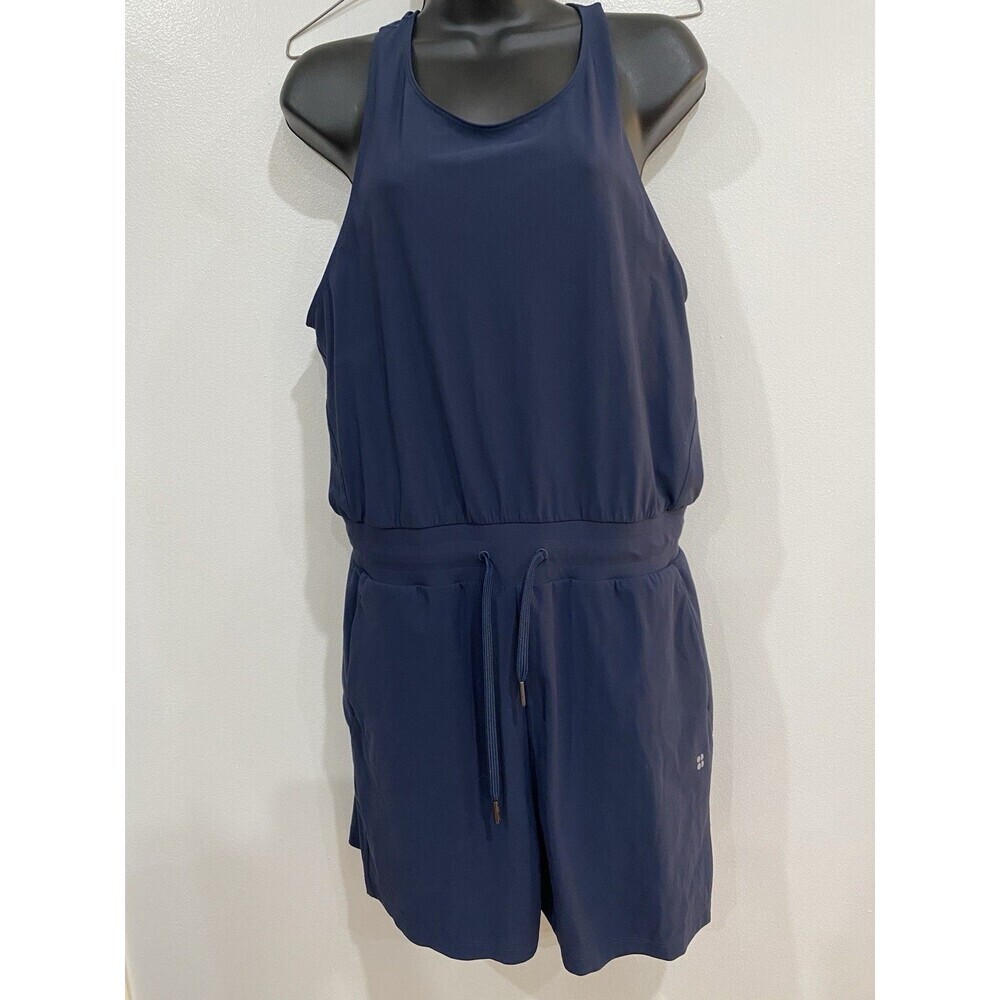 Sweaty Betty Explorer Romper Women's Size L Navy Blue Lightweight Athleisure